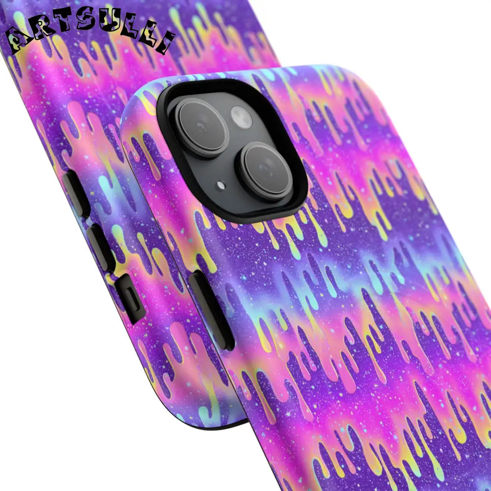 JAKKOUTTHEBXX Purple and Pink Galaxy Drip MagSafe Case 2025