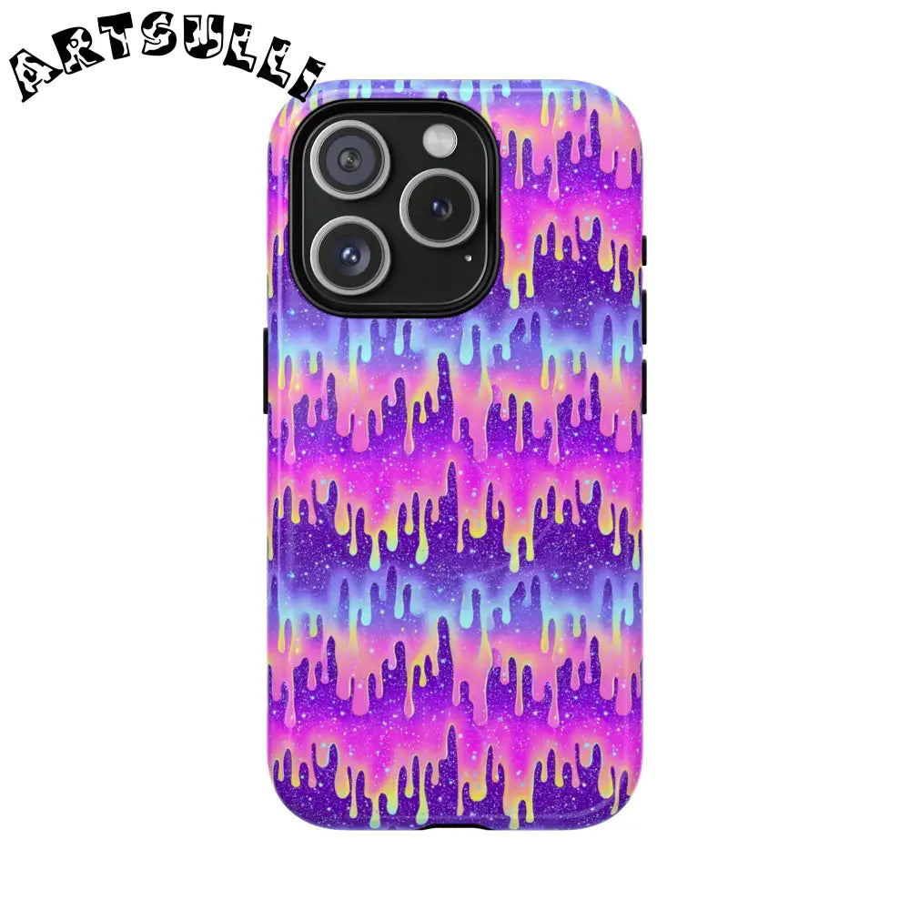 JAKKOUTTHEBXX Purple and Pink Galaxy Drip MagSafe Case 2025