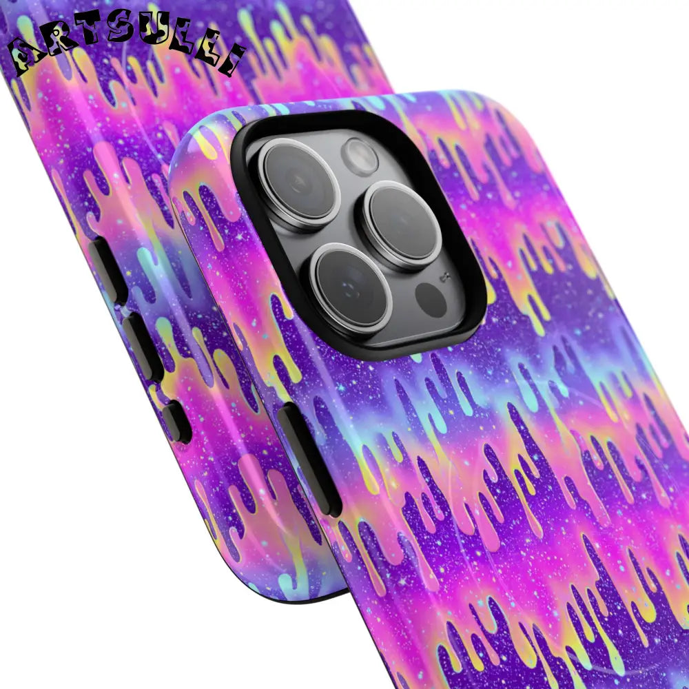 JAKKOUTTHEBXX Purple and Pink Galaxy Drip MagSafe Case 2025