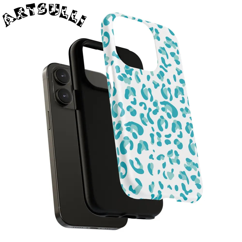 JAKKOUTTHEBXX Teal Leopard Print MagSafe Case 2025