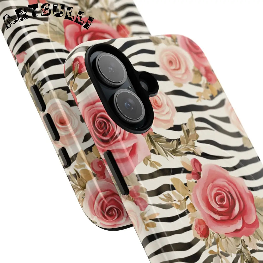 JAKKOUTTHEBXX Pink Floral Zebra MagSafe Phone Case 2025