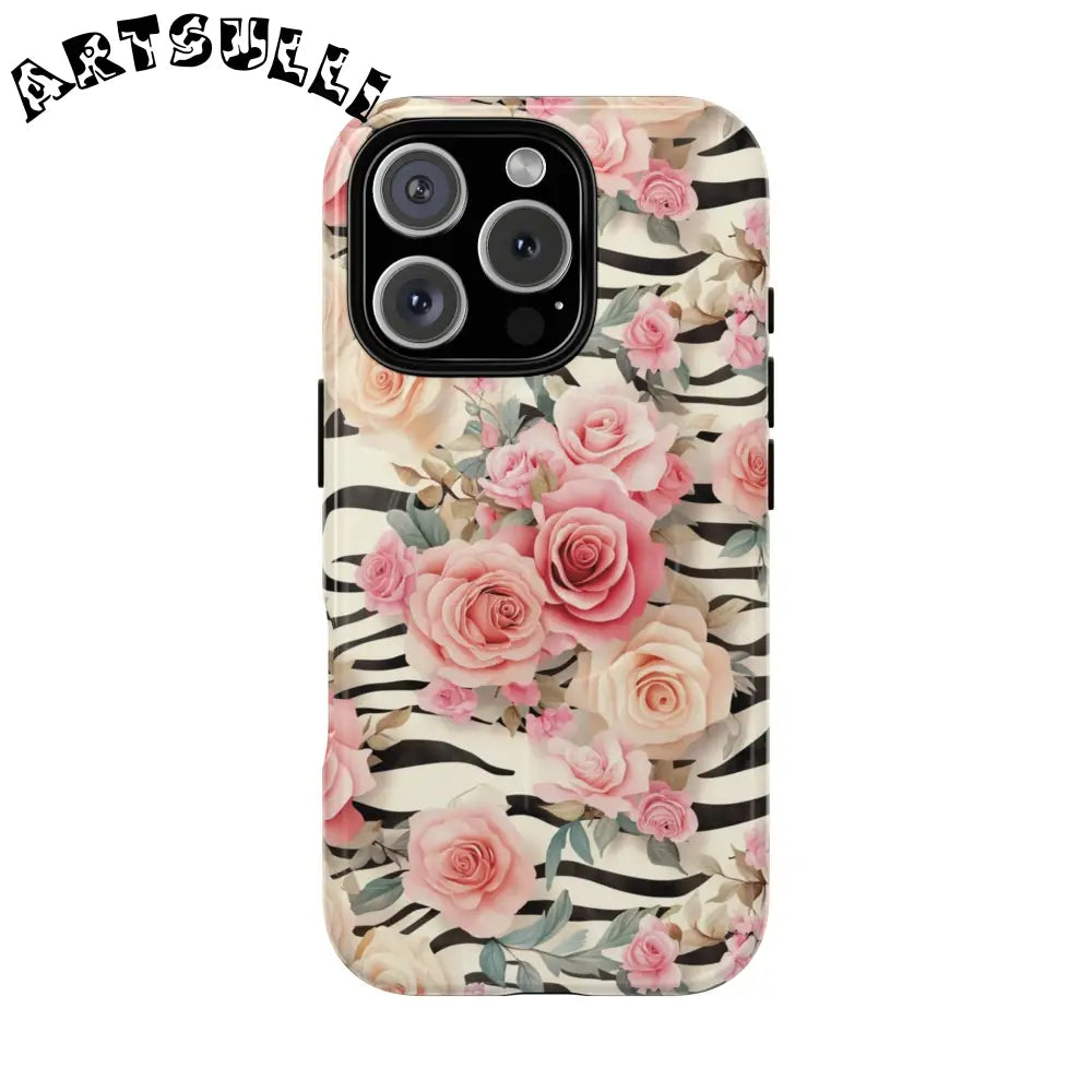 JAKKOUTTHEBXX Pink Floral Zebra MagSafe iPhone Case 2025