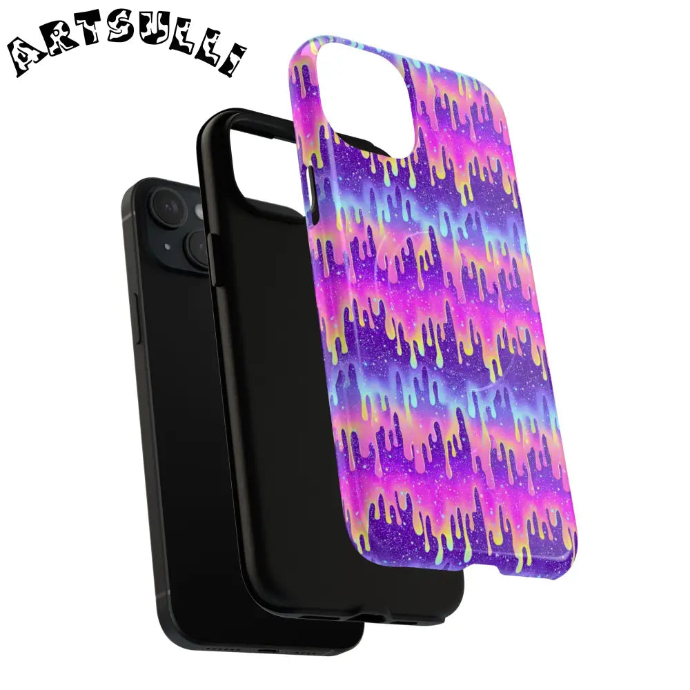 JAKKOUTTHEBXX Purple and Pink Galaxy Drip MagSafe Case 2025