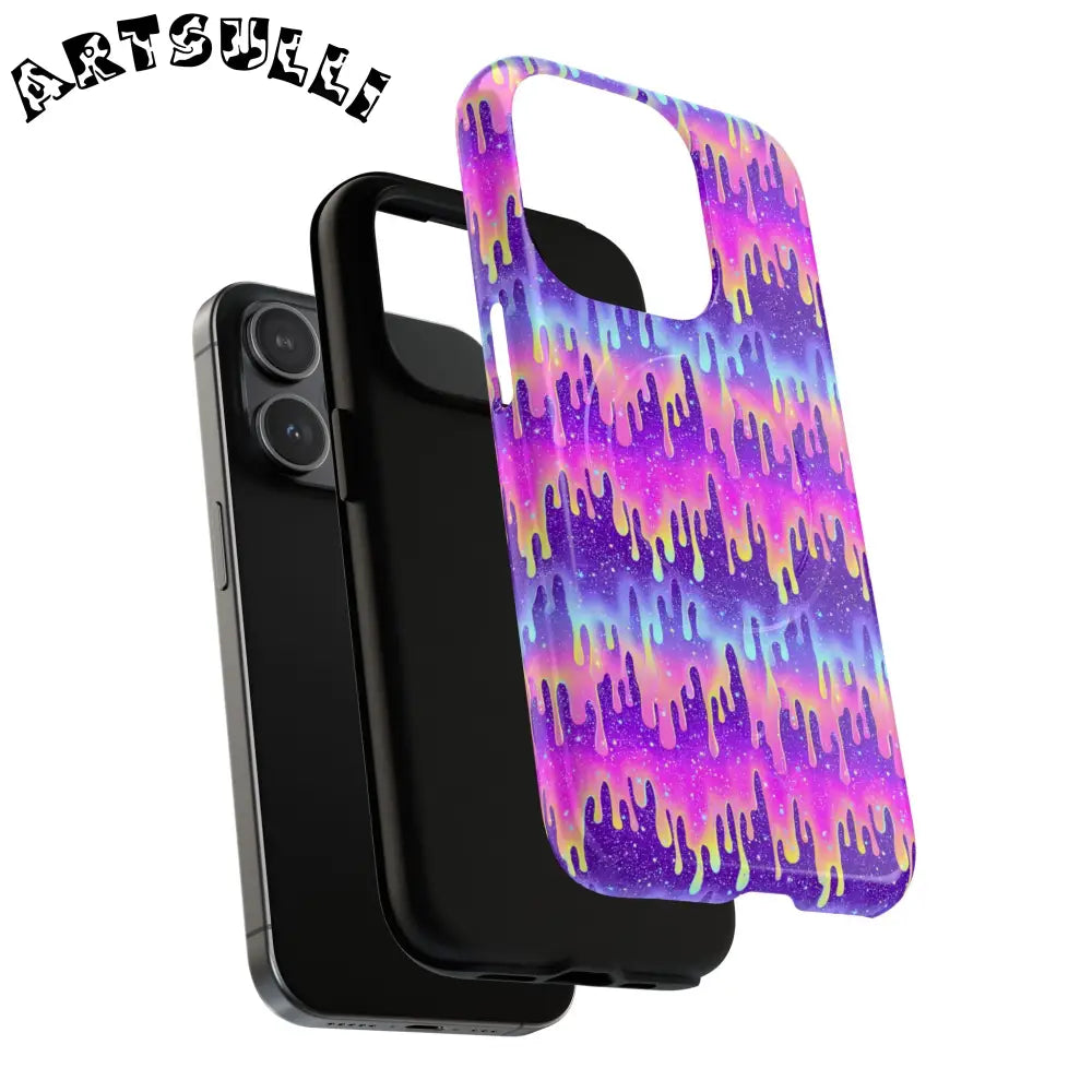 JAKKOUTTHEBXX Purple and Pink Galaxy Drip MagSafe Case 2025