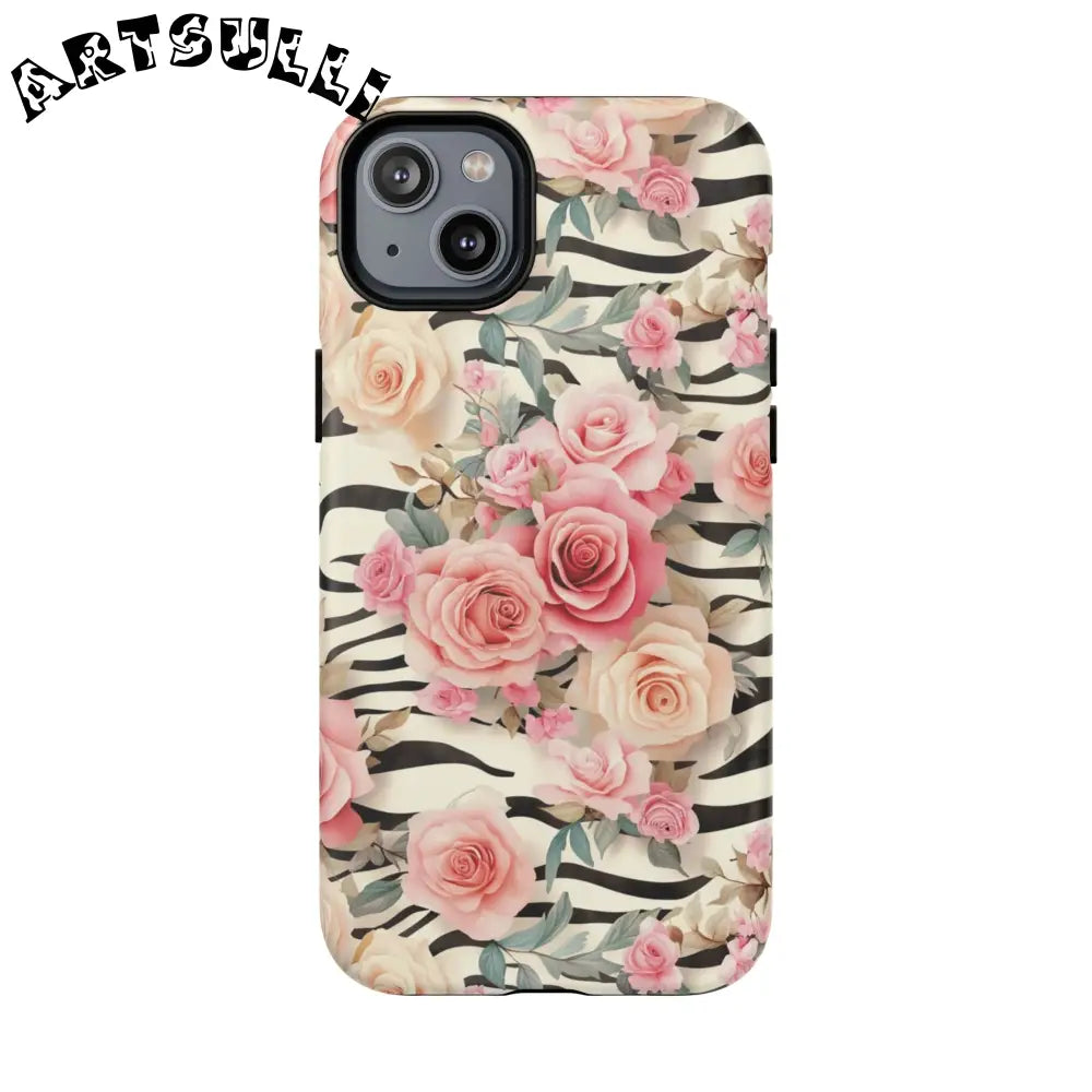 JAKKOUTTHEBXX Pink Floral Zebra MagSafe iPhone Case 2025