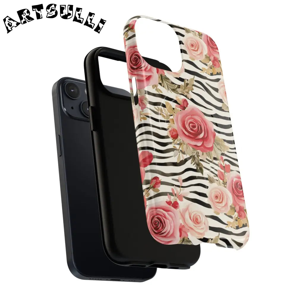 JAKKOUTTHEBXX Pink Floral Zebra MagSafe Phone Case 2025