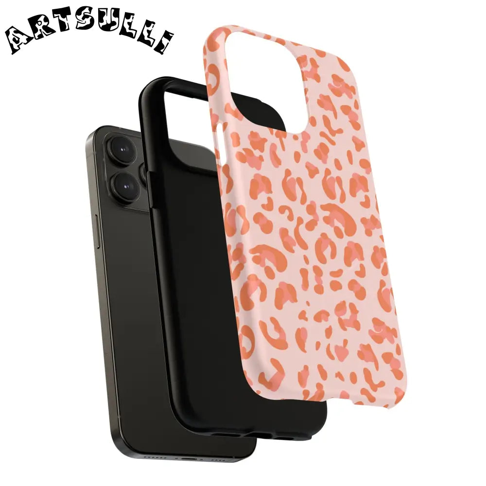 JAKKOUTTHEBXX Pink and Orange Leopard MagSafe iPhone Case 2025