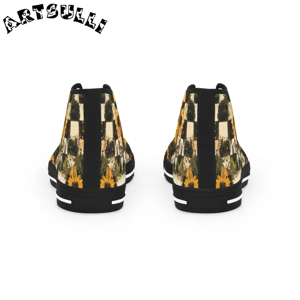 Trippy Sunflowers Face High-Top Sneakers, Artsulli - Art is Long, Life is Short, Shoes, , , , , , , 