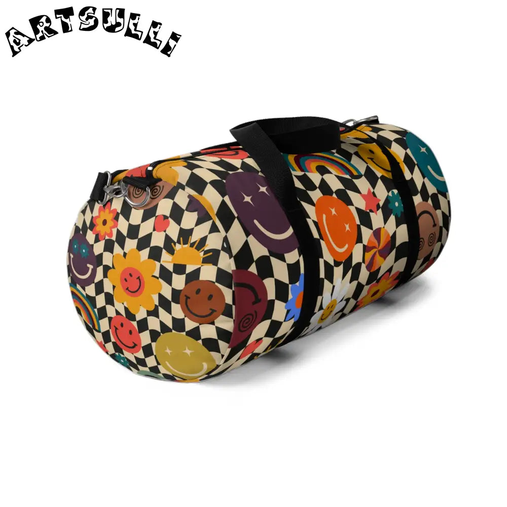 Trippy x Wavy Checkerboard Duffel Bag, Artsulli - Art is Long, Life is Short, Bags, , , , , , , 