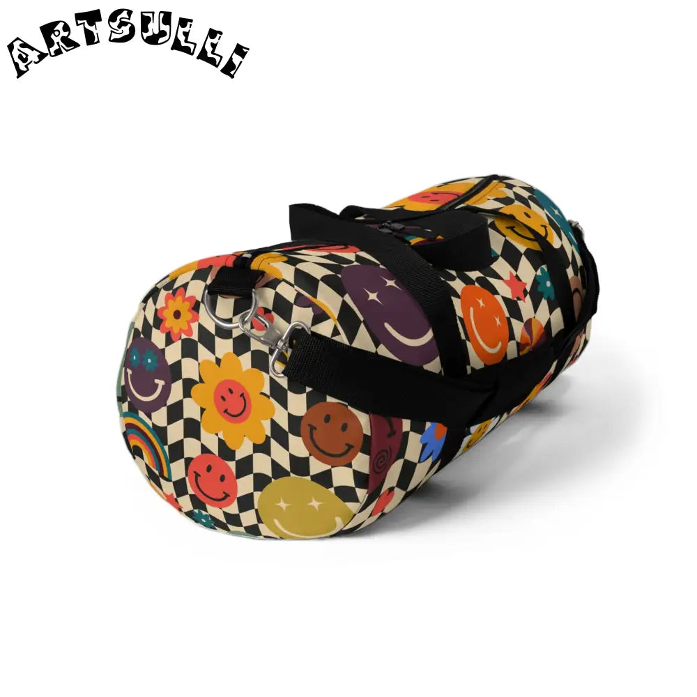 Trippy x Wavy Checkerboard Duffel Bag, Artsulli - Art is Long, Life is Short, Bags, , , , , , , 