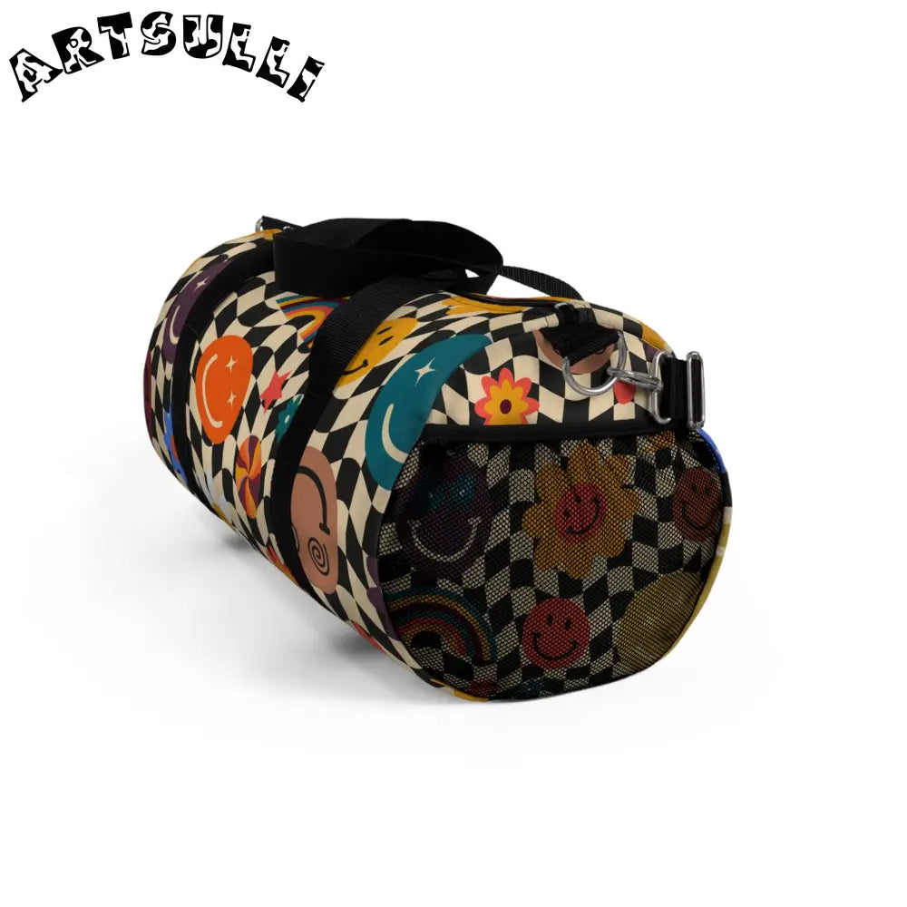 Trippy x Wavy Checkerboard Duffel Bag, Artsulli - Art is Long, Life is Short, Bags, , , , , , , 