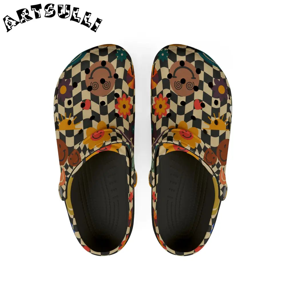 Trippy x Wavy EVA Foam Clogs, Artsulli - Art is Long, Life is Short, Shoes, Size, US 6 (Women's), Color, Black, , , 13861602629429228835