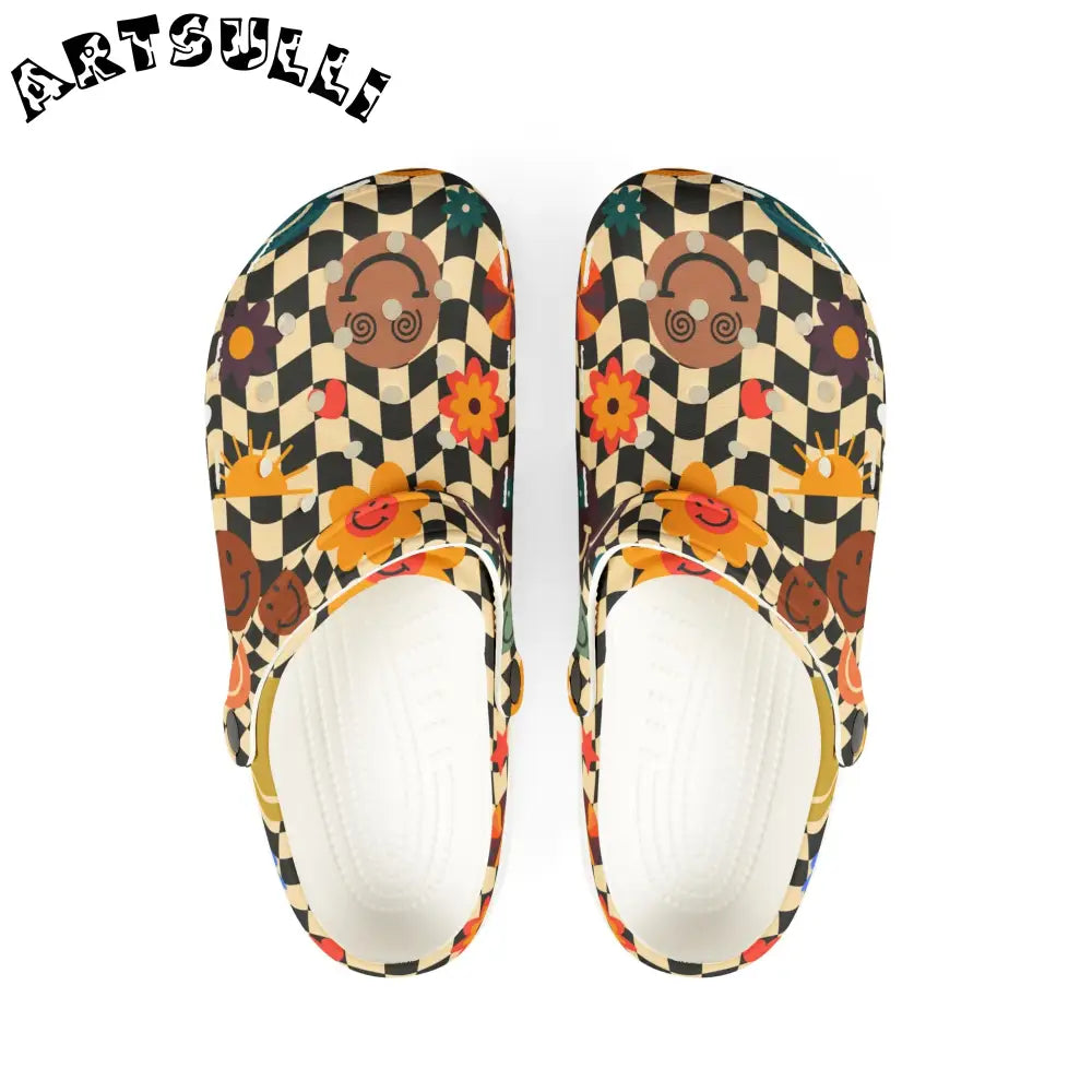 Trippy x Wavy EVA Foam Clogs, Artsulli - Art is Long, Life is Short, Shoes, Size, US 6 (Women's), Color, White, , , 31375641073322367100