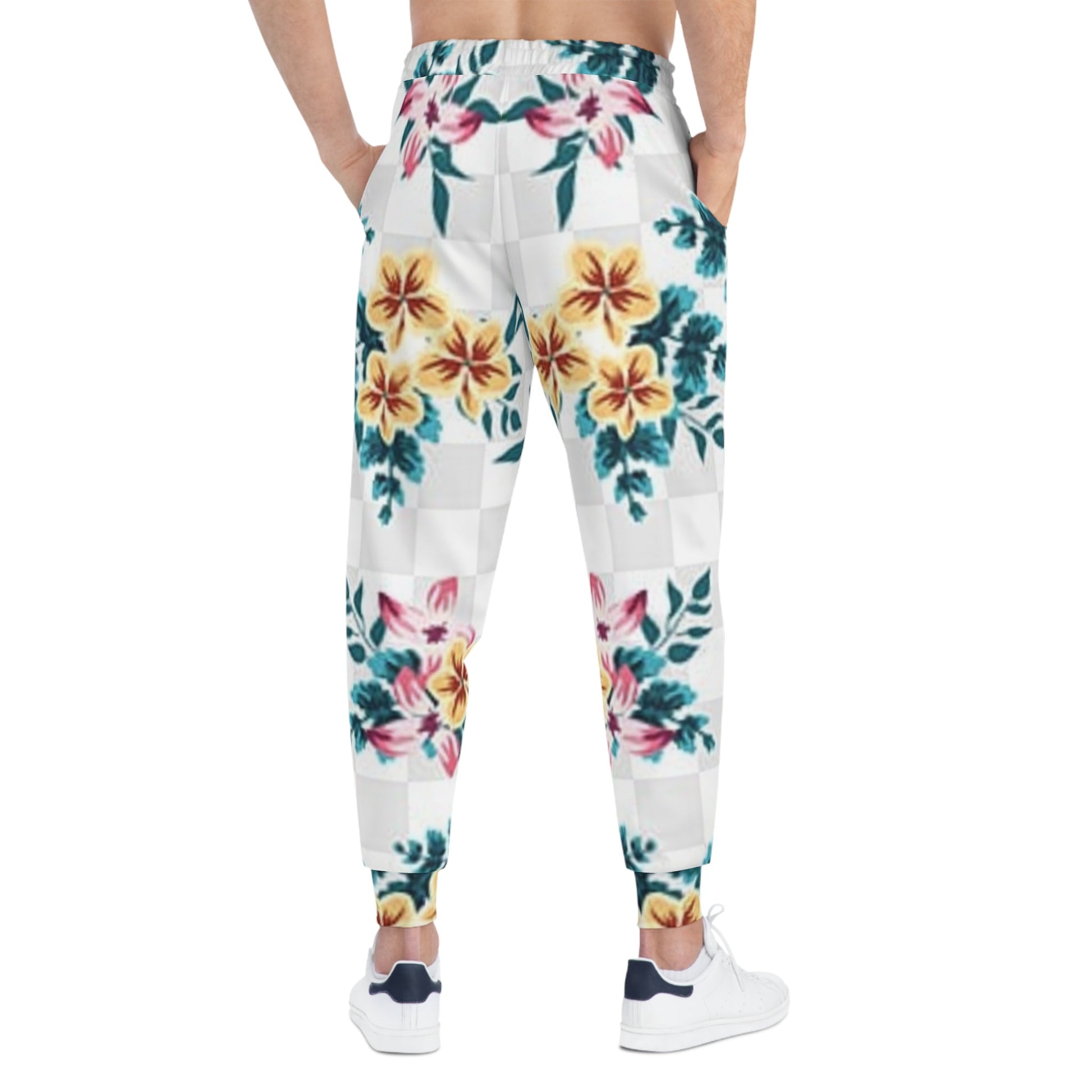 Tropical Floral Checkerboard Joggers, Artsulli - Art is Long, Life is Short, All Over Prints, , , , , , , 