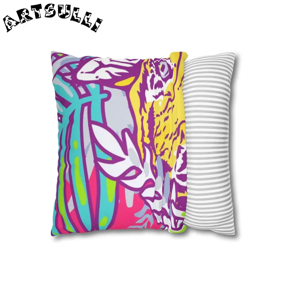 JAKKOUTTHEBXX Tropical Floral Tigers Throw Pillowcase 2025