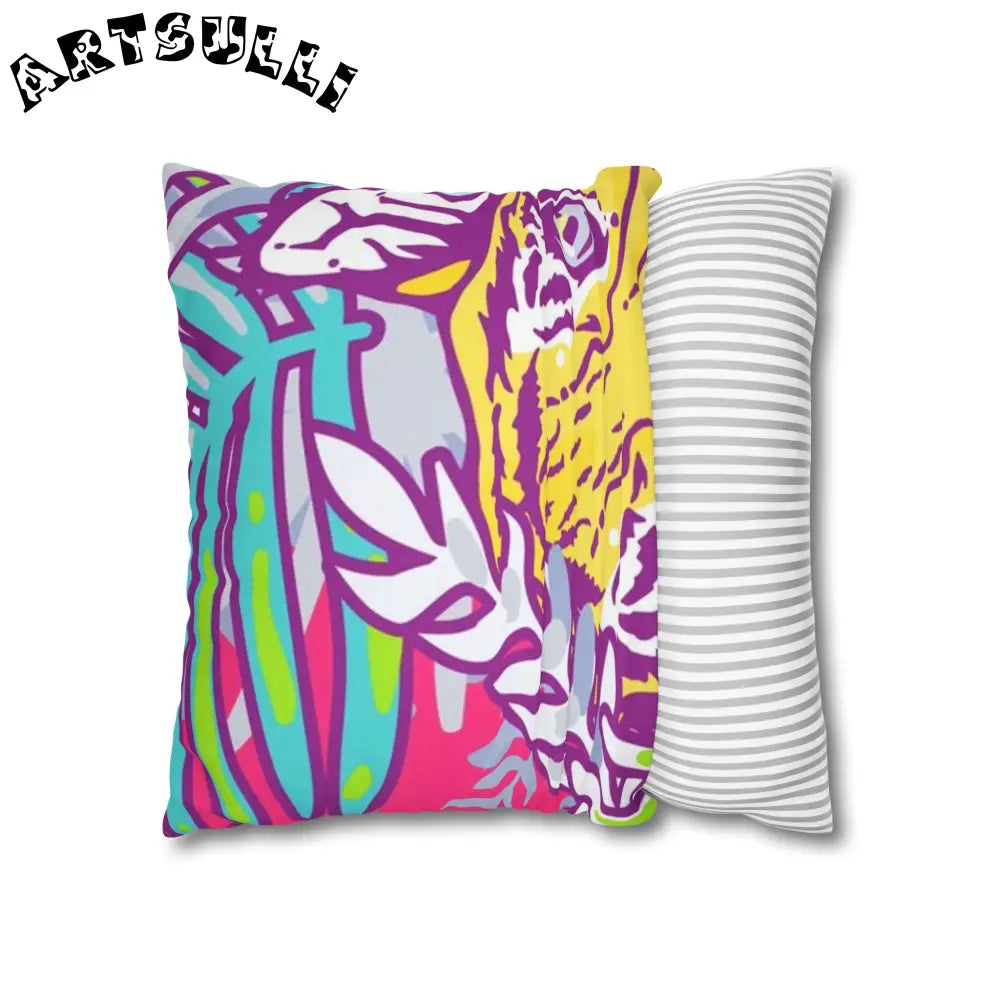 JAKKOUTTHEBXX Tropical Floral Tigers Throw Pillowcase 2025