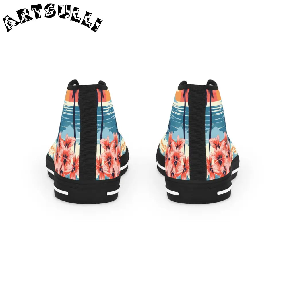 Tropical High Tops in Breathable Polyester Canvas, Artsulli - Art is Long, Life is Short, Shoes, , , , , , , 