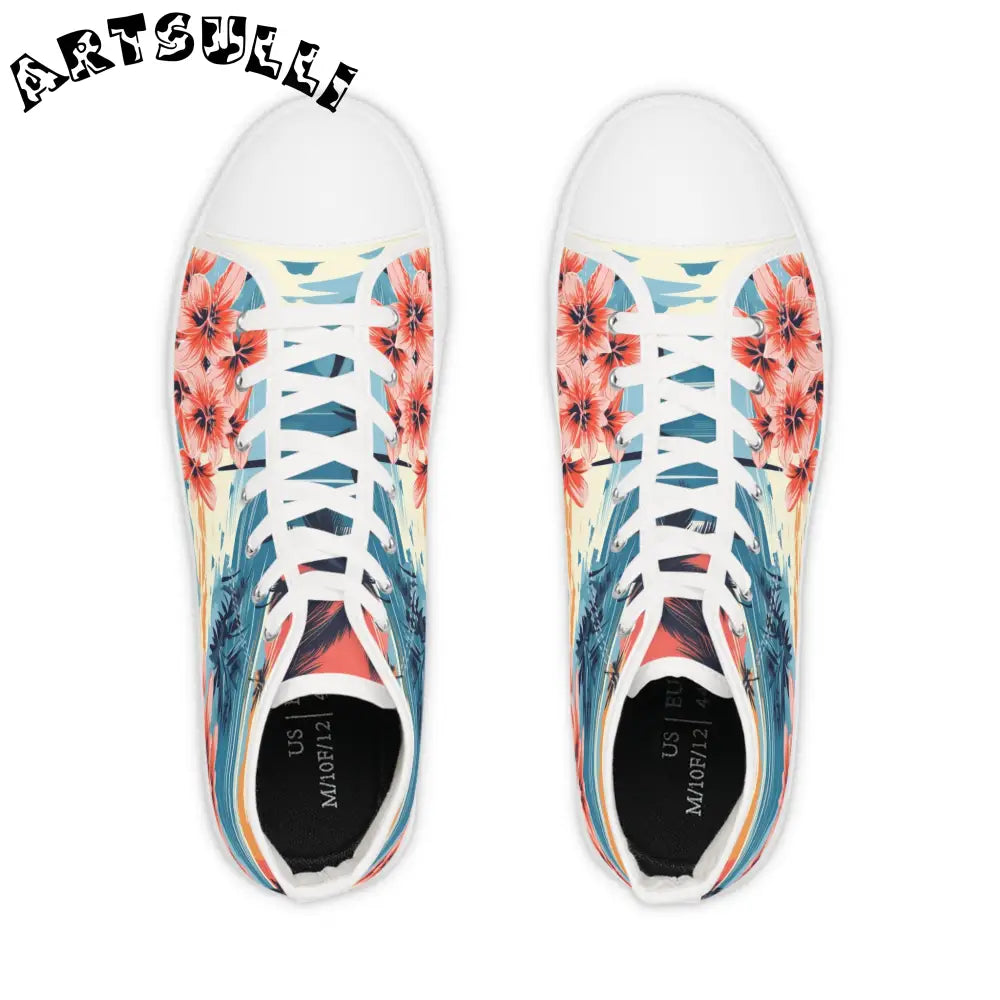 Tropical High Tops in Breathable Polyester Canvas, Artsulli - Art is Long, Life is Short, Shoes, , , , , , , 