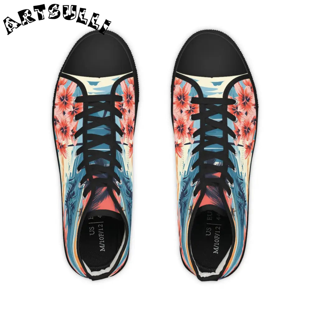 Tropical High Tops in Breathable Polyester Canvas, Artsulli - Art is Long, Life is Short, Shoes, , , , , , , 