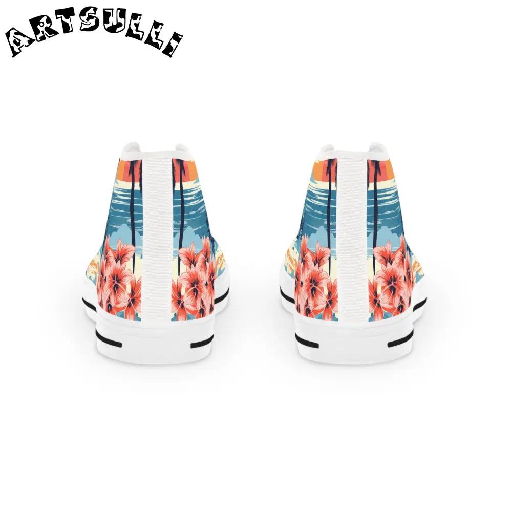 Tropical High Tops in Breathable Polyester Canvas, Artsulli - Art is Long, Life is Short, Shoes, , , , , , , 