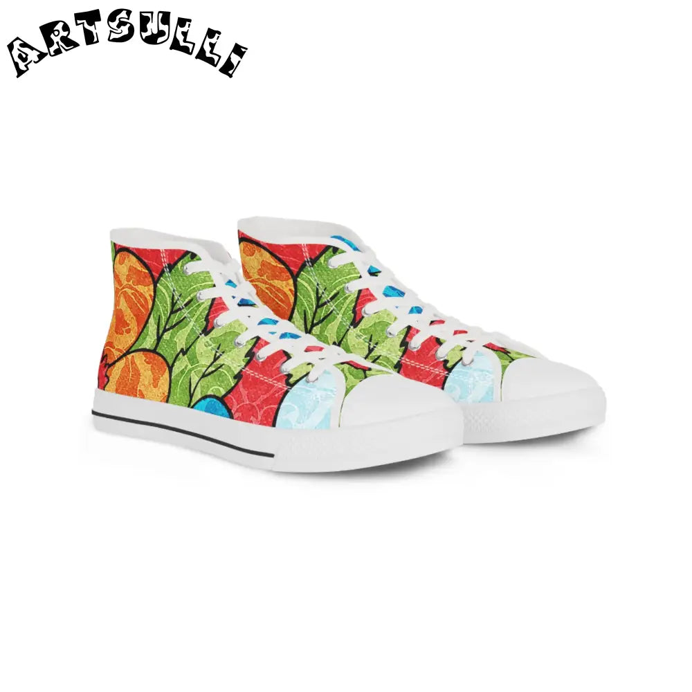 Tropical High Tops with Hi-Poly Deodorant Memory, Artsulli - Art is Long, Life is Short, Shoes, Size, US 5, Color, White sole, , , 14283205697837756454