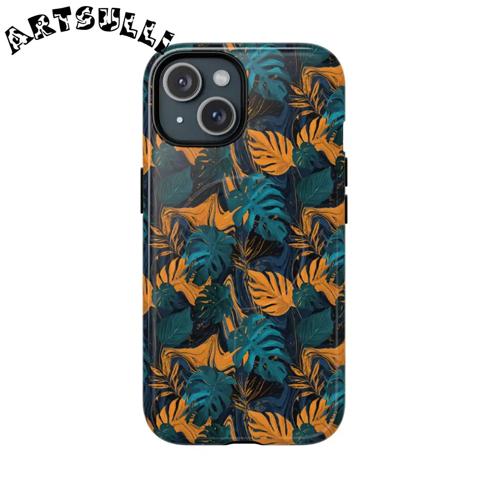 Tropical Leaf MagSafe Phone Case, Artsulli - Art is Long, Life is Short, Phone Case, Size, iPhone 15, Surface, Glossy, , , 28567845481322126055