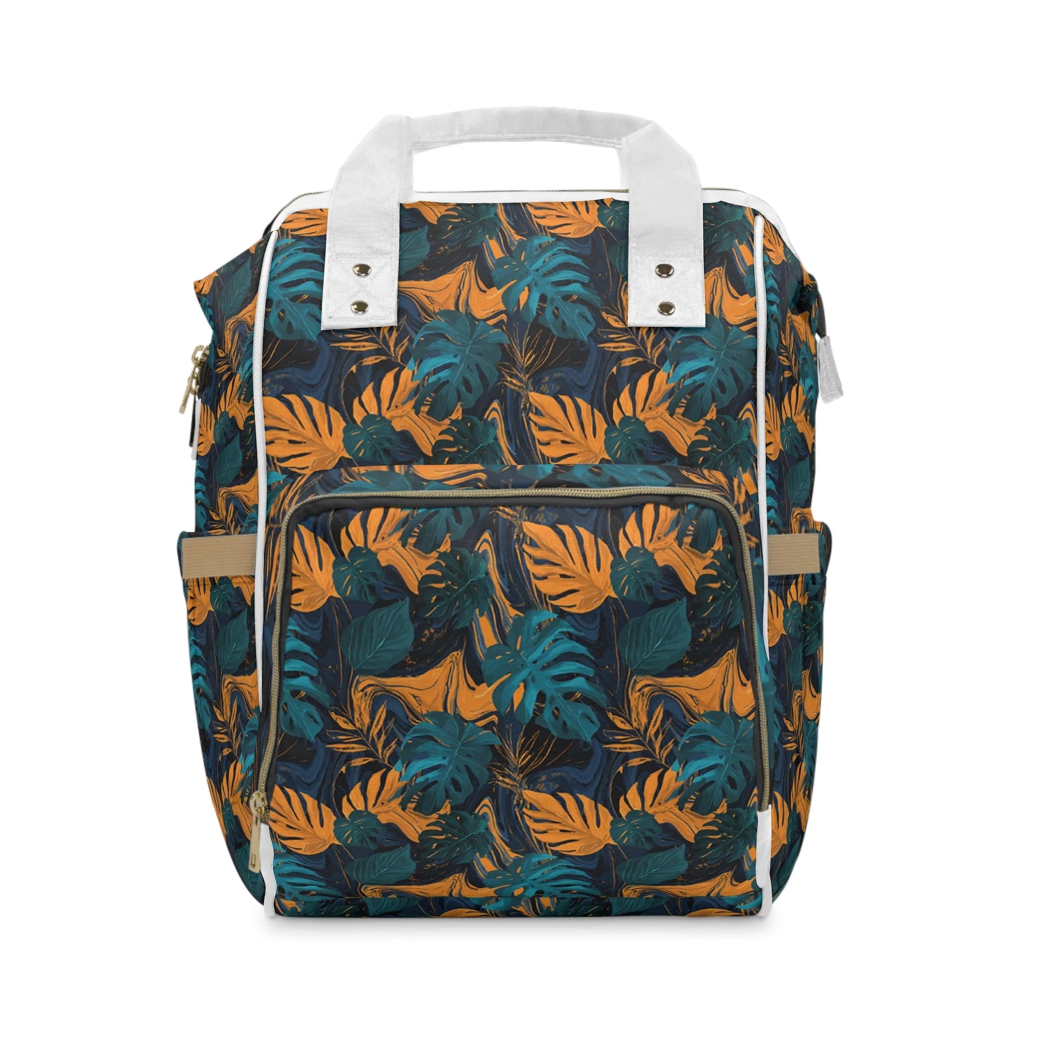 JAKKOUTTHEBXX Tropical Leaf Print Diaper Backpack 2025