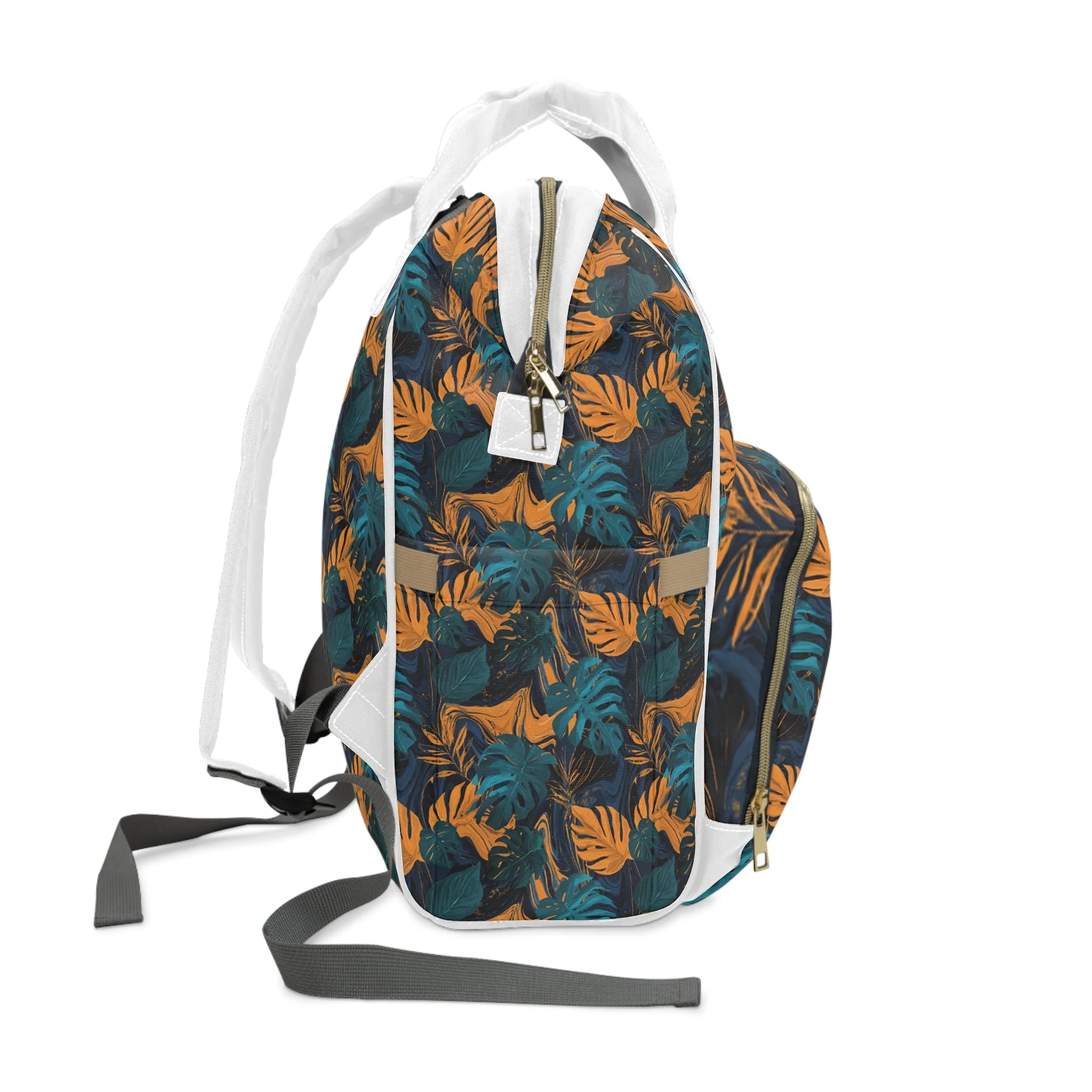 JAKKOUTTHEBXX Tropical Leaf Print Diaper Backpack 2025