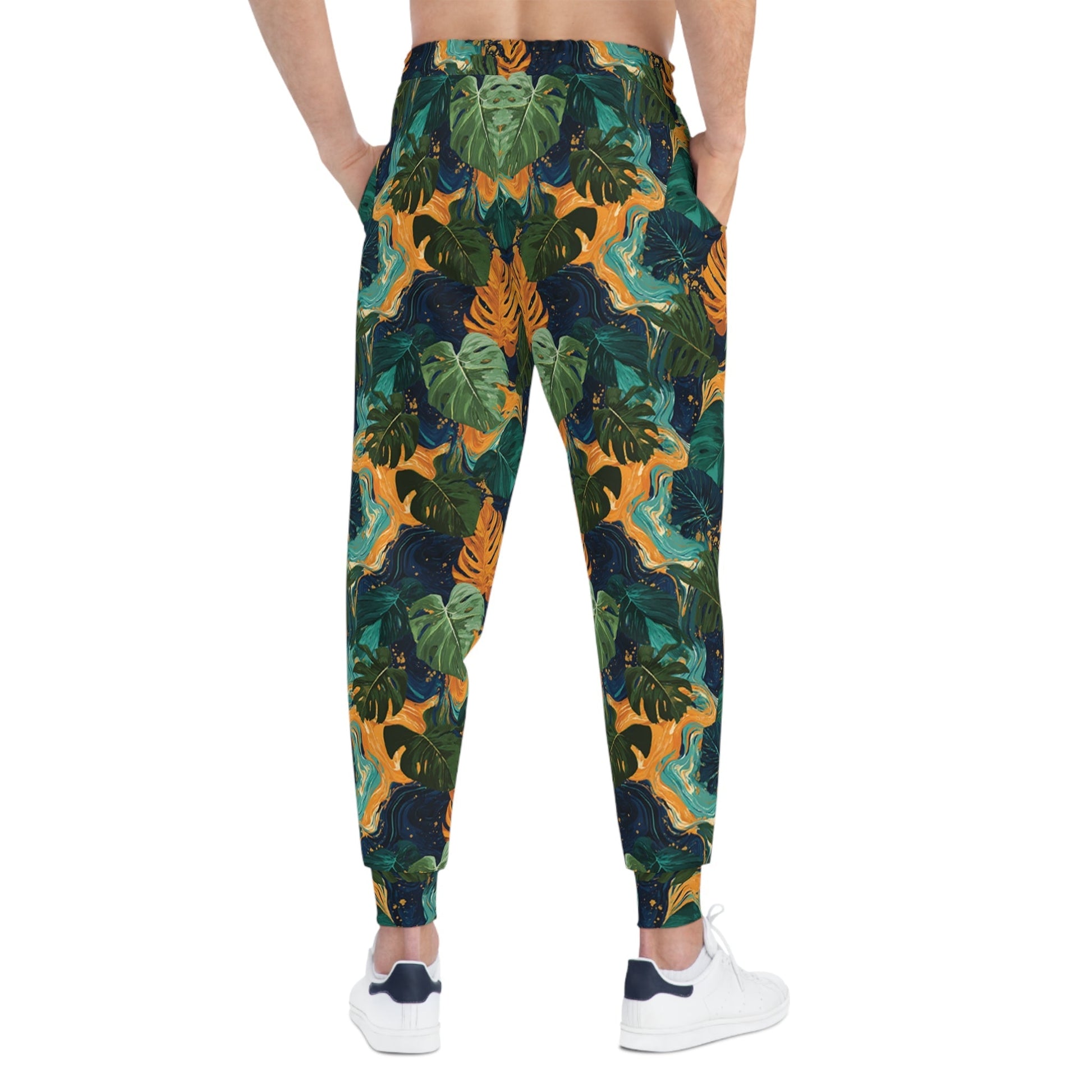 Tropical Leaf Print Joggers, Artsulli - Art is Long, Life is Short, All Over Prints, , , , , , , 
