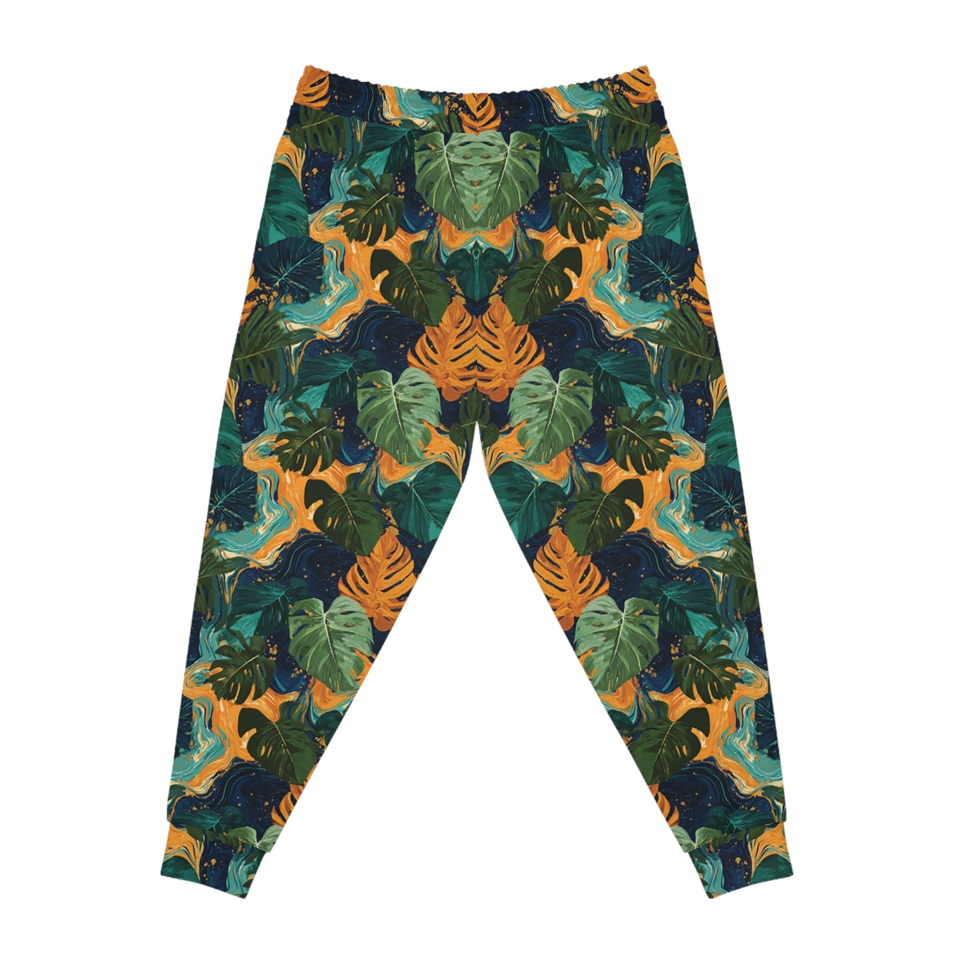 Tropical Leaf Print Joggers, Artsulli - Art is Long, Life is Short, All Over Prints, , , , , , , 