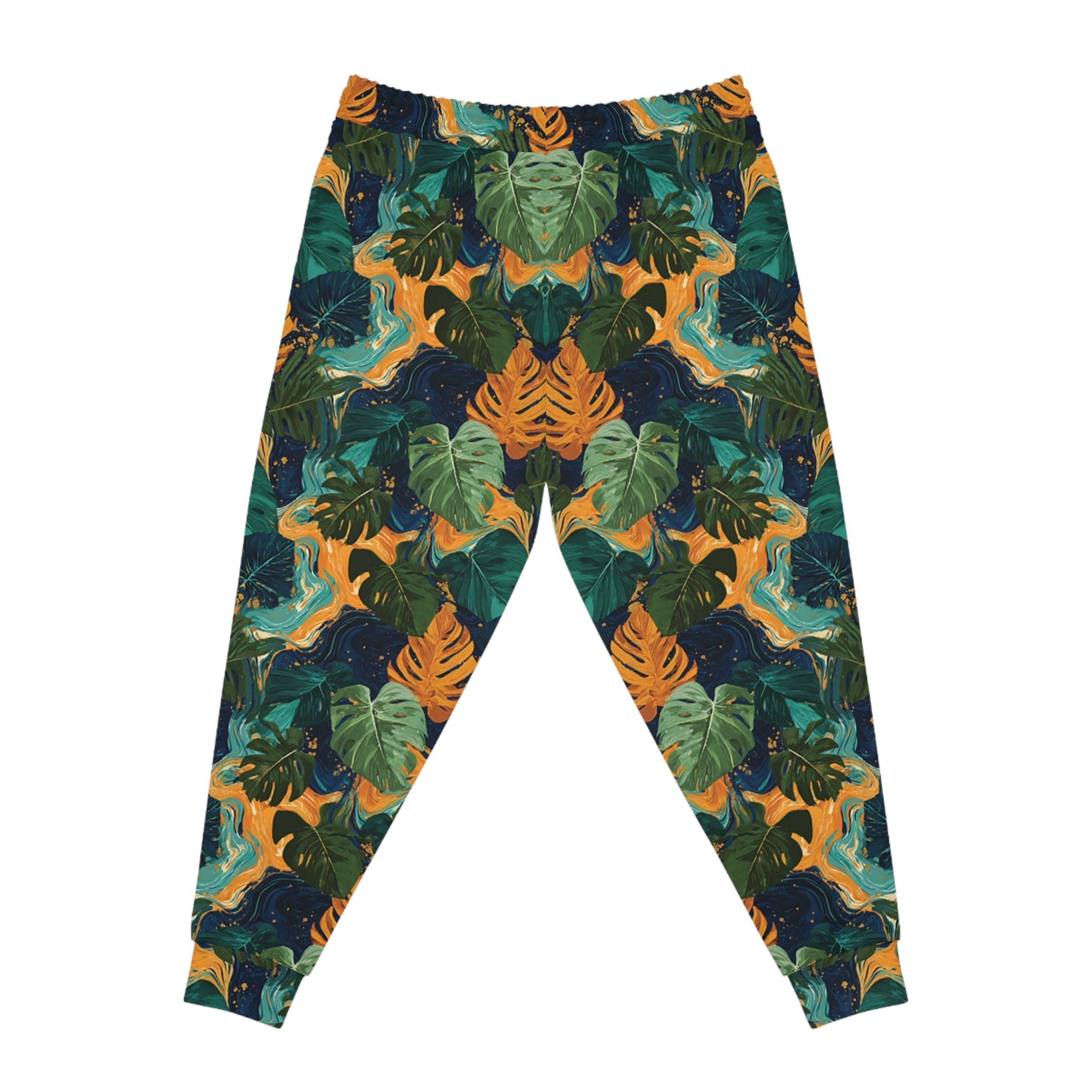 Tropical Leaf Print Joggers, Artsulli - Art is Long, Life is Short, All Over Prints, , , , , , , 
