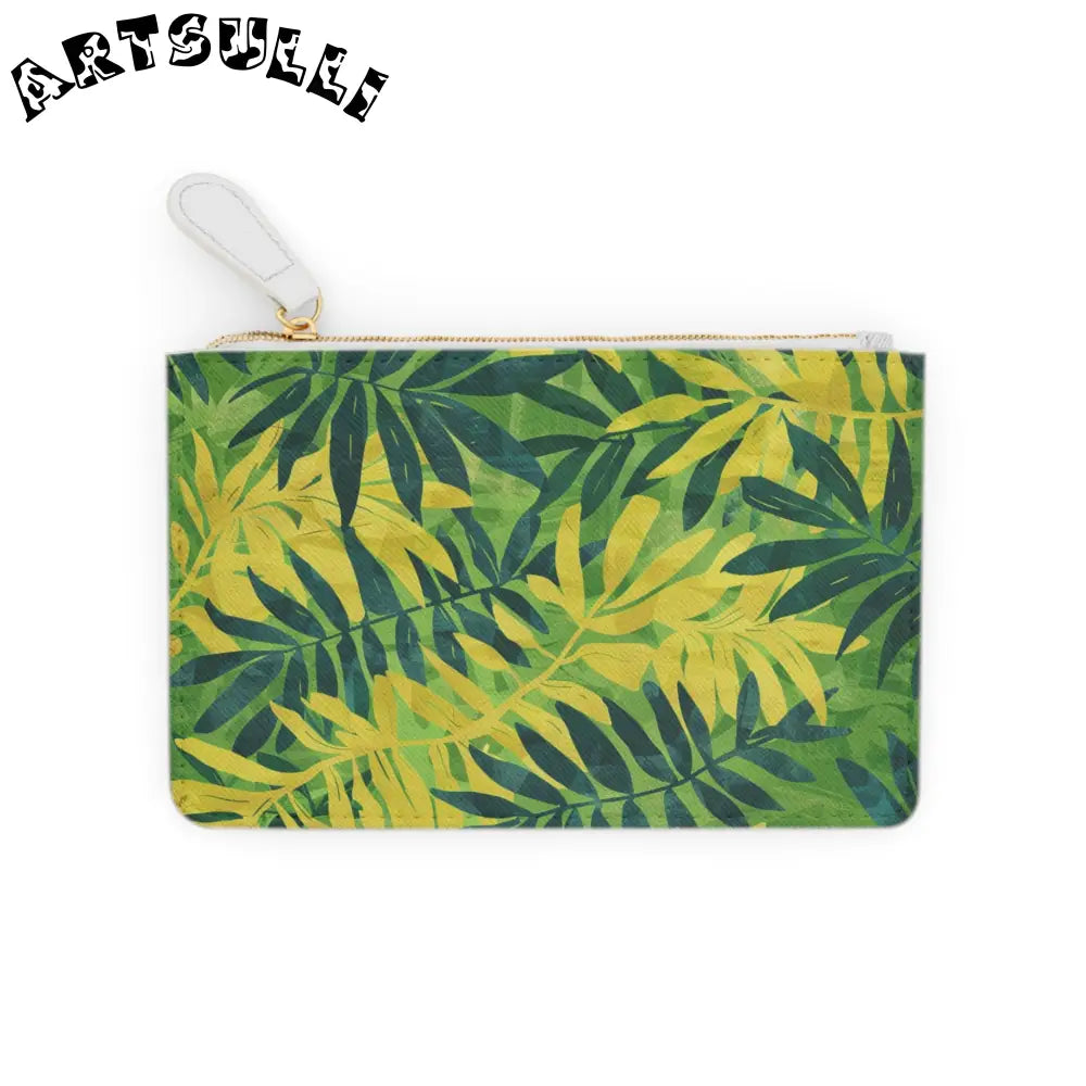 Tropical Leaf Print Mini Clutch Bag, Artsulli - Art is Long, Life is Short, Bags, , , , , , , 