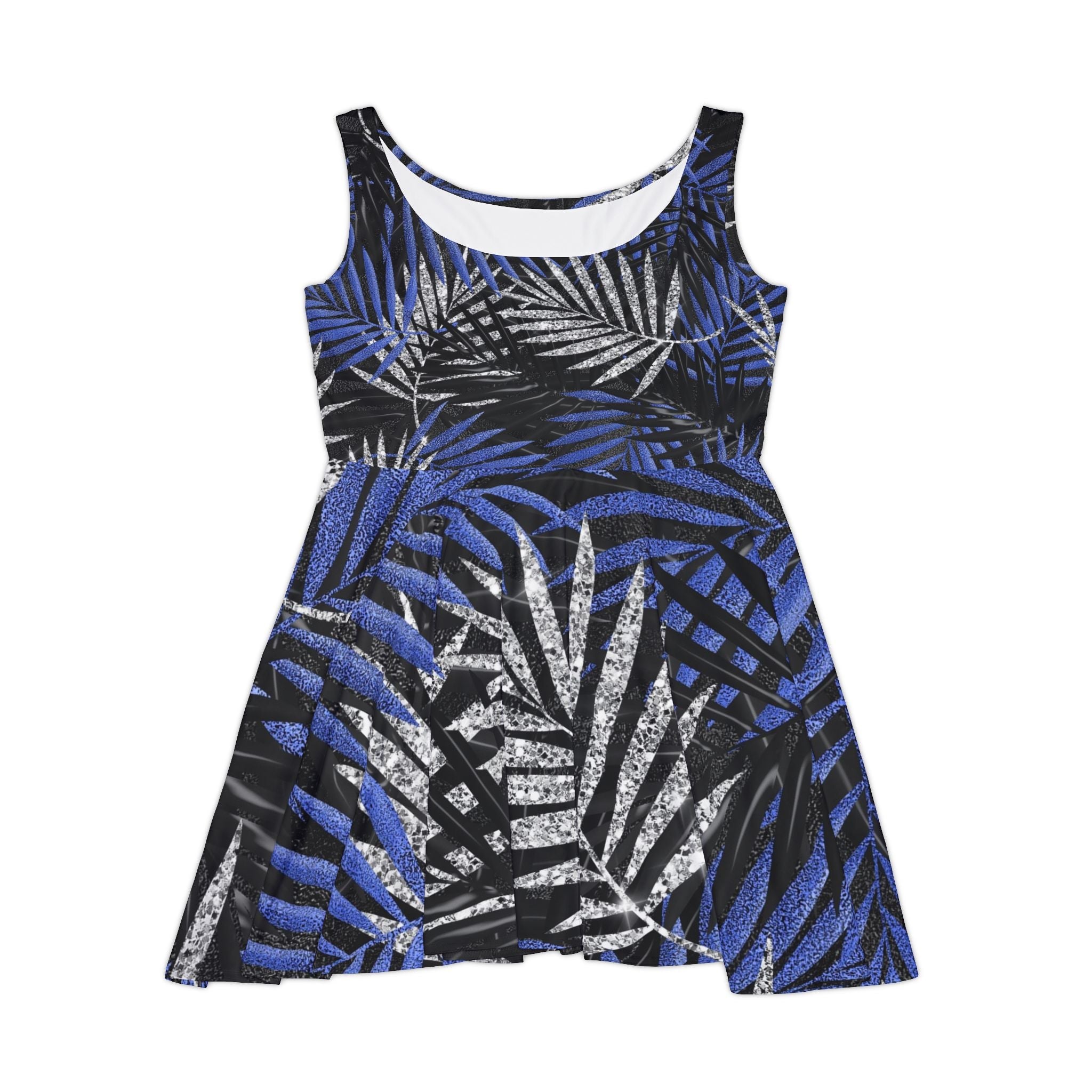 Printify Tropical Leaf Print Skater Dress 2025