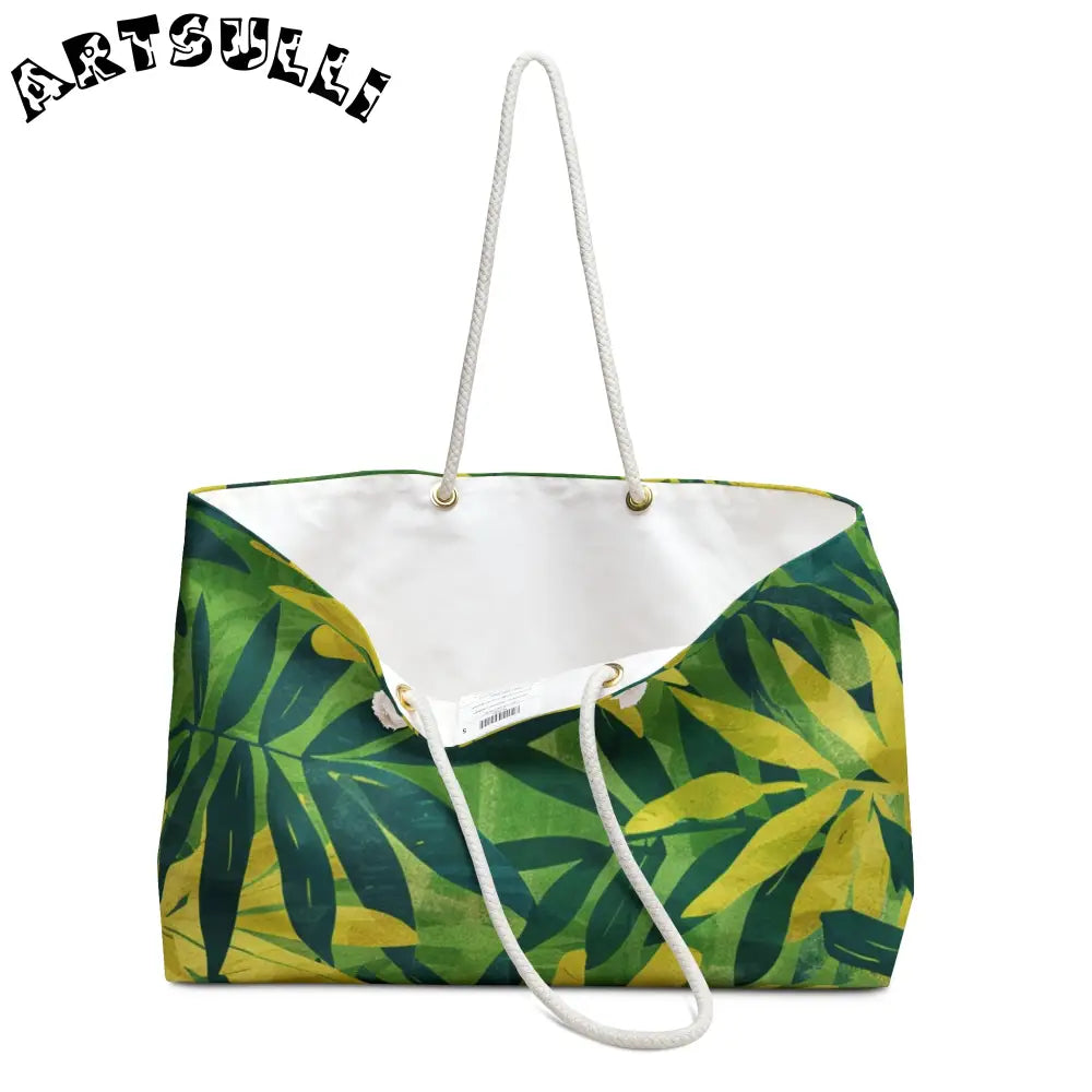 Tropical Leaf Print Weekender Tote, Artsulli - Art is Long, Life is Short, Bags, , , , , , , 