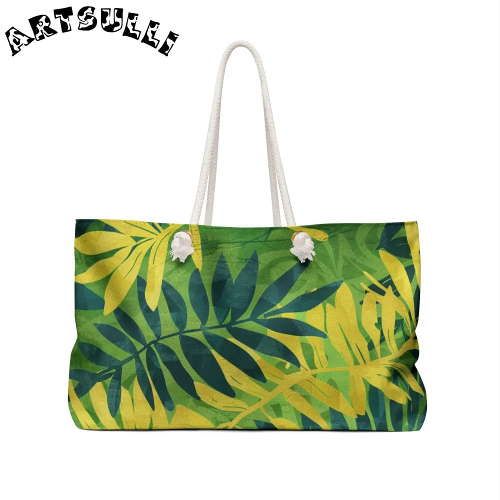 Tropical Leaf Print Weekender Tote, Artsulli - Art is Long, Life is Short, Bags, , , , , , , 