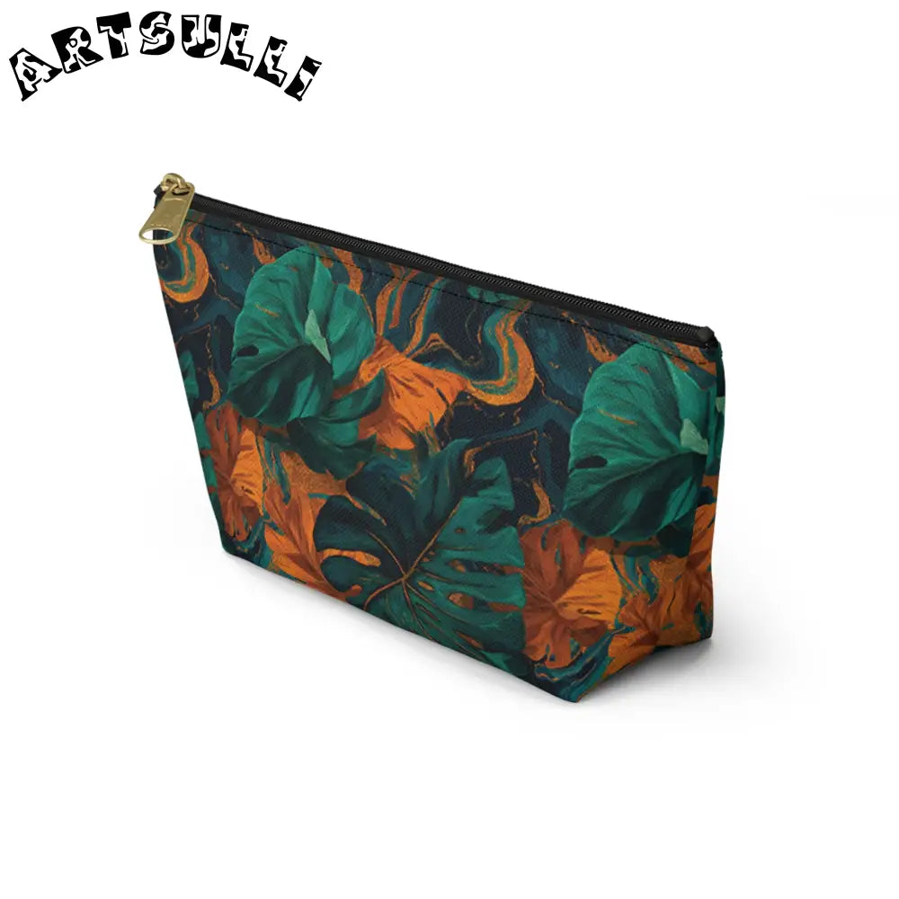 Tropical Leaf Print Zippered Pouch, Artsulli - Art is Long, Life is Short, Bags, , , , , , , 