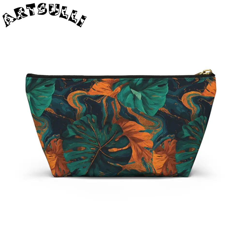 Tropical Leaf Print Zippered Pouch, Artsulli - Art is Long, Life is Short, Bags, , , , , , , 