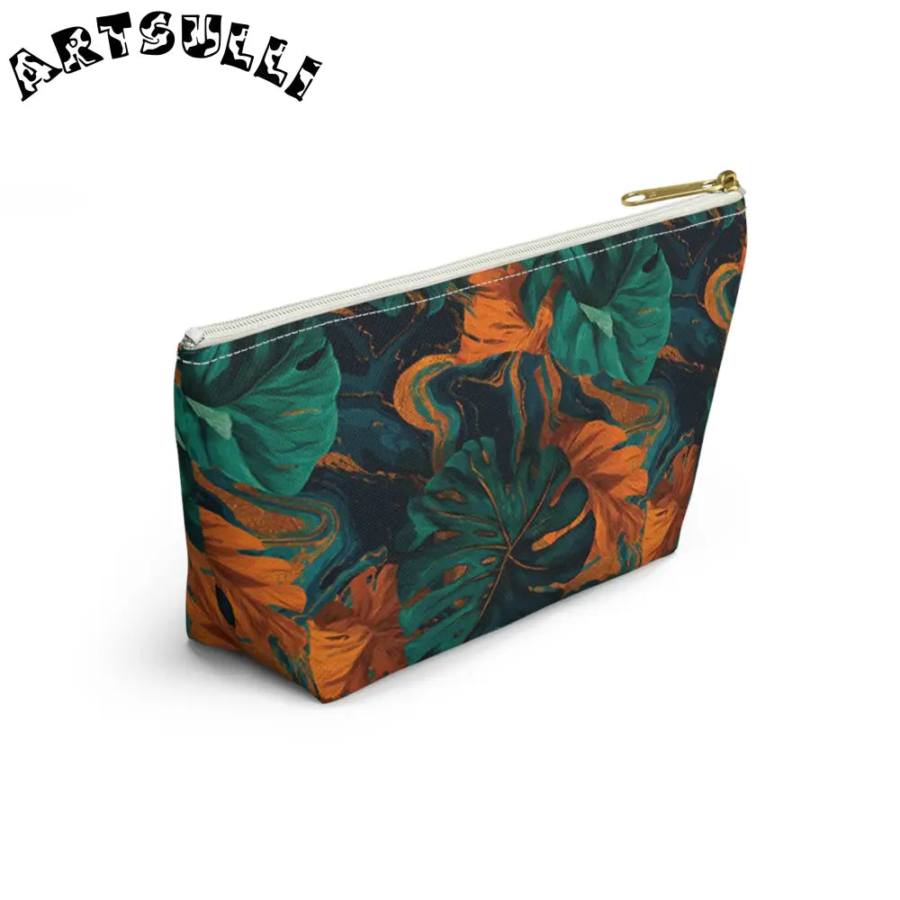 Tropical Leaf Print Zippered Pouch, Artsulli - Art is Long, Life is Short, Bags, , , , , , , 