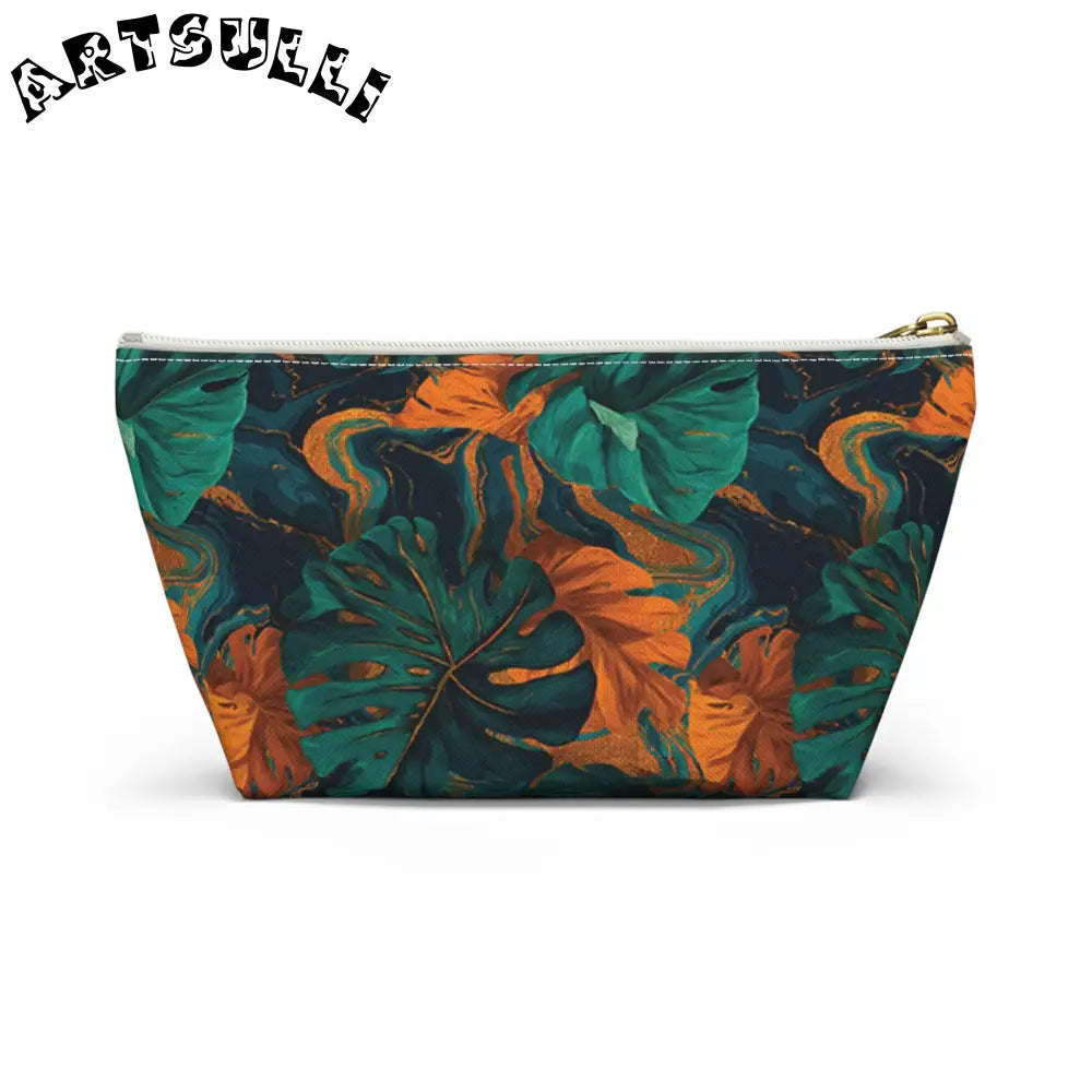 Tropical Leaf Print Zippered Pouch, Artsulli - Art is Long, Life is Short, Bags, , , , , , , 