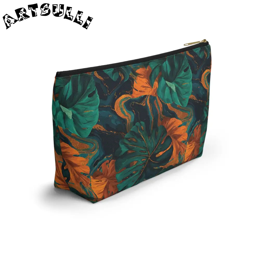 Tropical Leaf Print Zippered Pouch, Artsulli - Art is Long, Life is Short, Bags, , , , , , , 