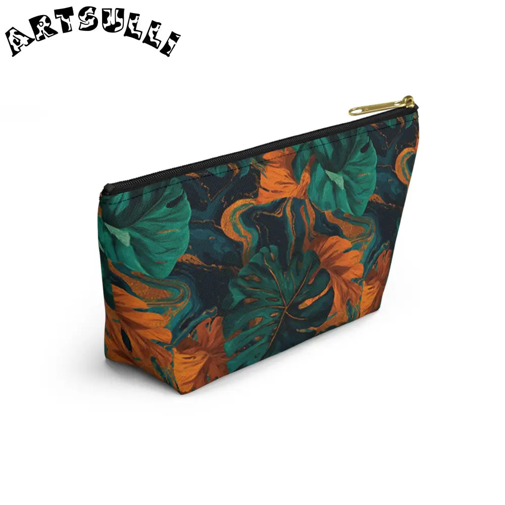 Tropical Leaf Print Zippered Pouch, Artsulli - Art is Long, Life is Short, Bags, , , , , , , 