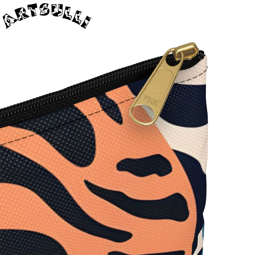 Tropical Leaves x Zebra Flat Pouch, Artsulli - Art is Long, Life is Short, Bags, , , , , , , 