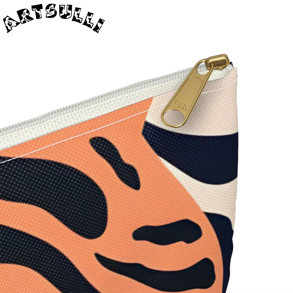 Tropical Leaves x Zebra Flat Pouch, Artsulli - Art is Long, Life is Short, Bags, , , , , , , 