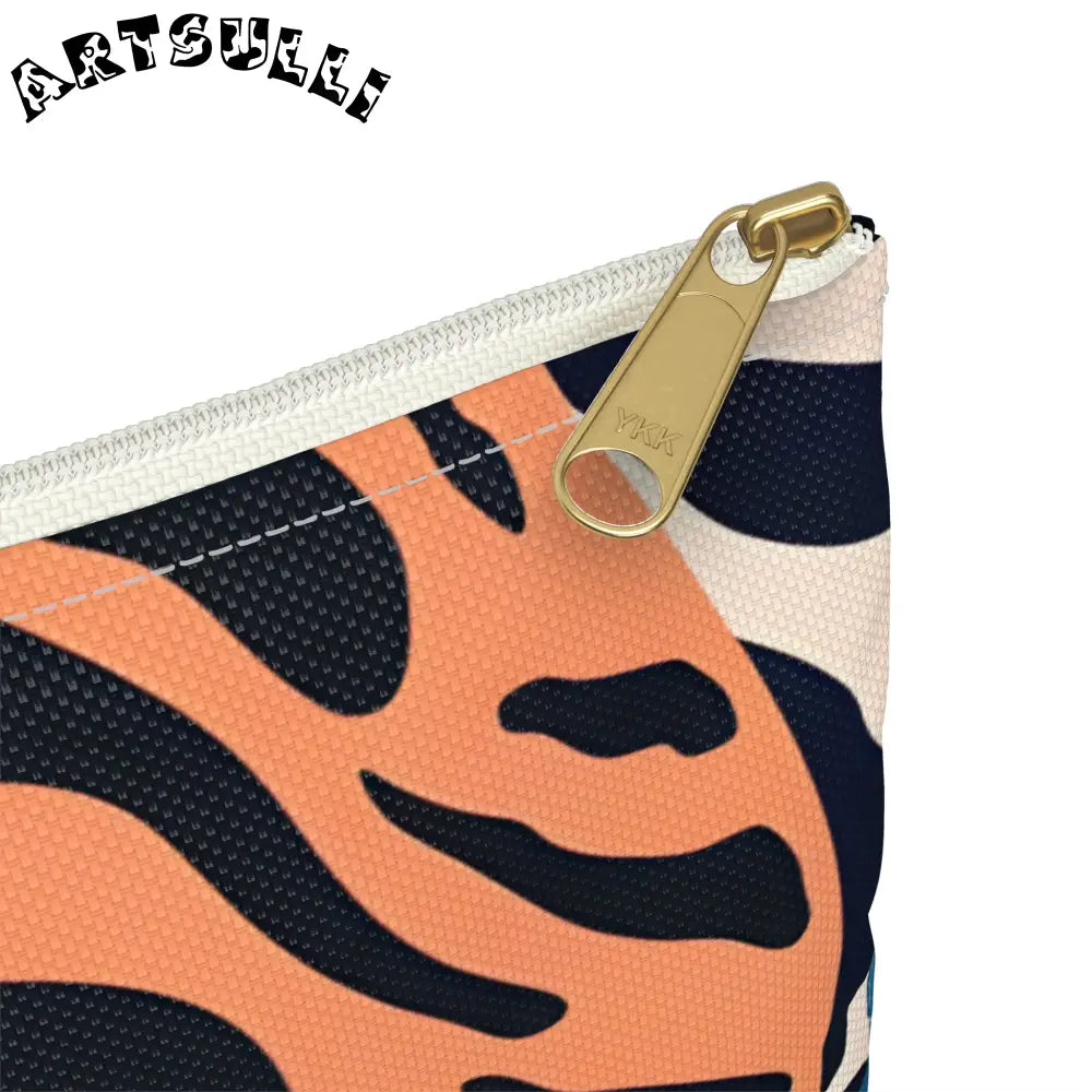 Tropical Leaves x Zebra Flat Pouch, Artsulli - Art is Long, Life is Short, Bags, , , , , , , 