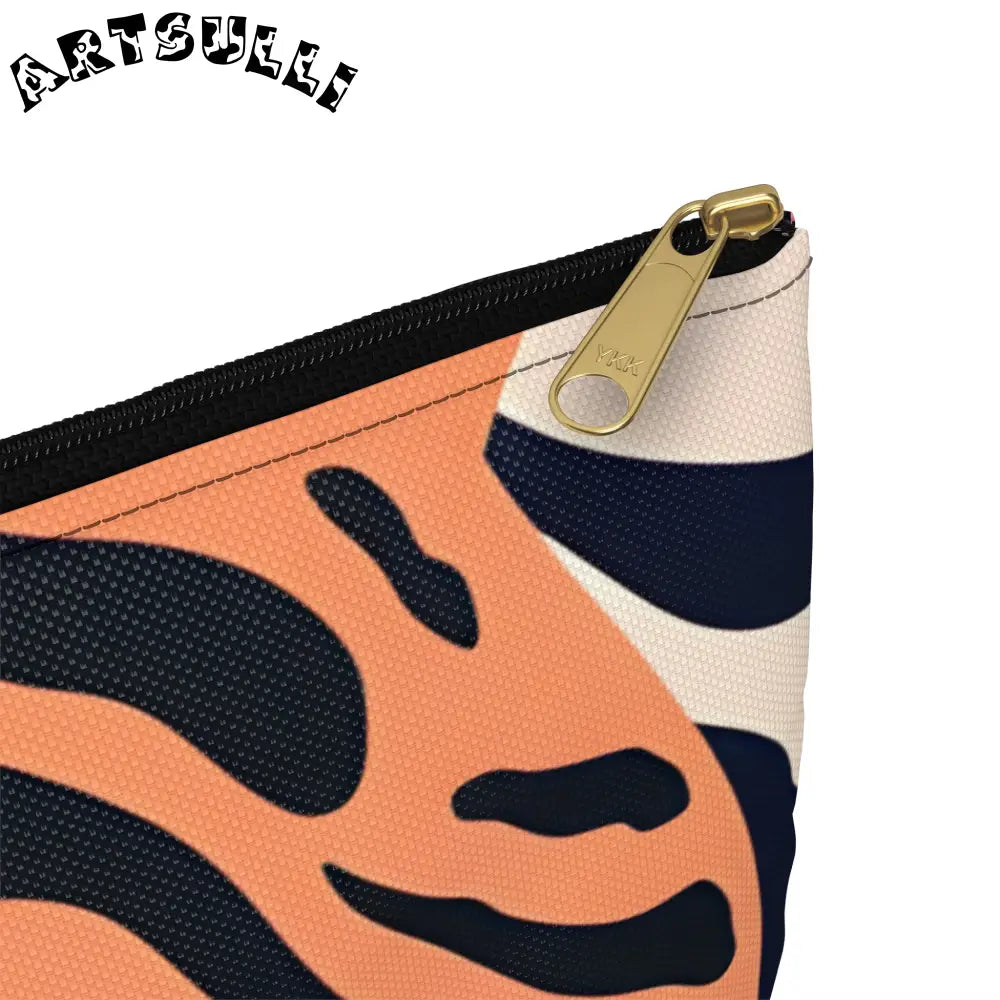 Tropical Leaves x Zebra Flat Pouch, Artsulli - Art is Long, Life is Short, Bags, , , , , , , 