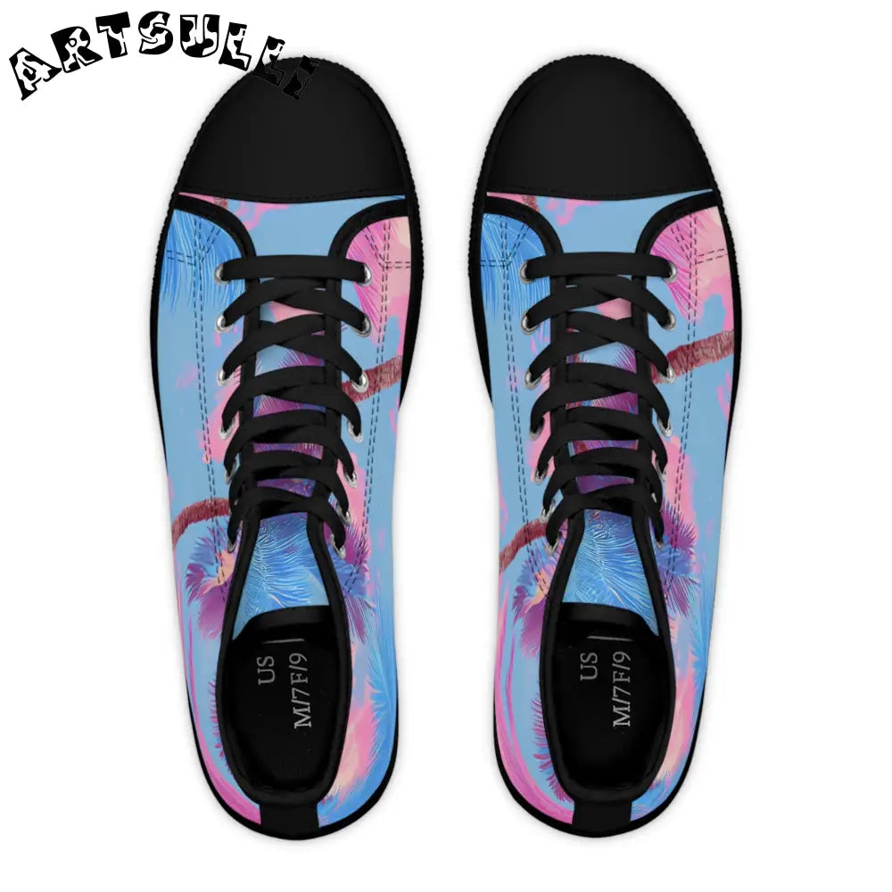 Tropical Palm Women’s High Top Breathable Polyester Canvas Sneakers, Artsulli - Art is Long, Life is Short, Shoes, , , , , , , 
