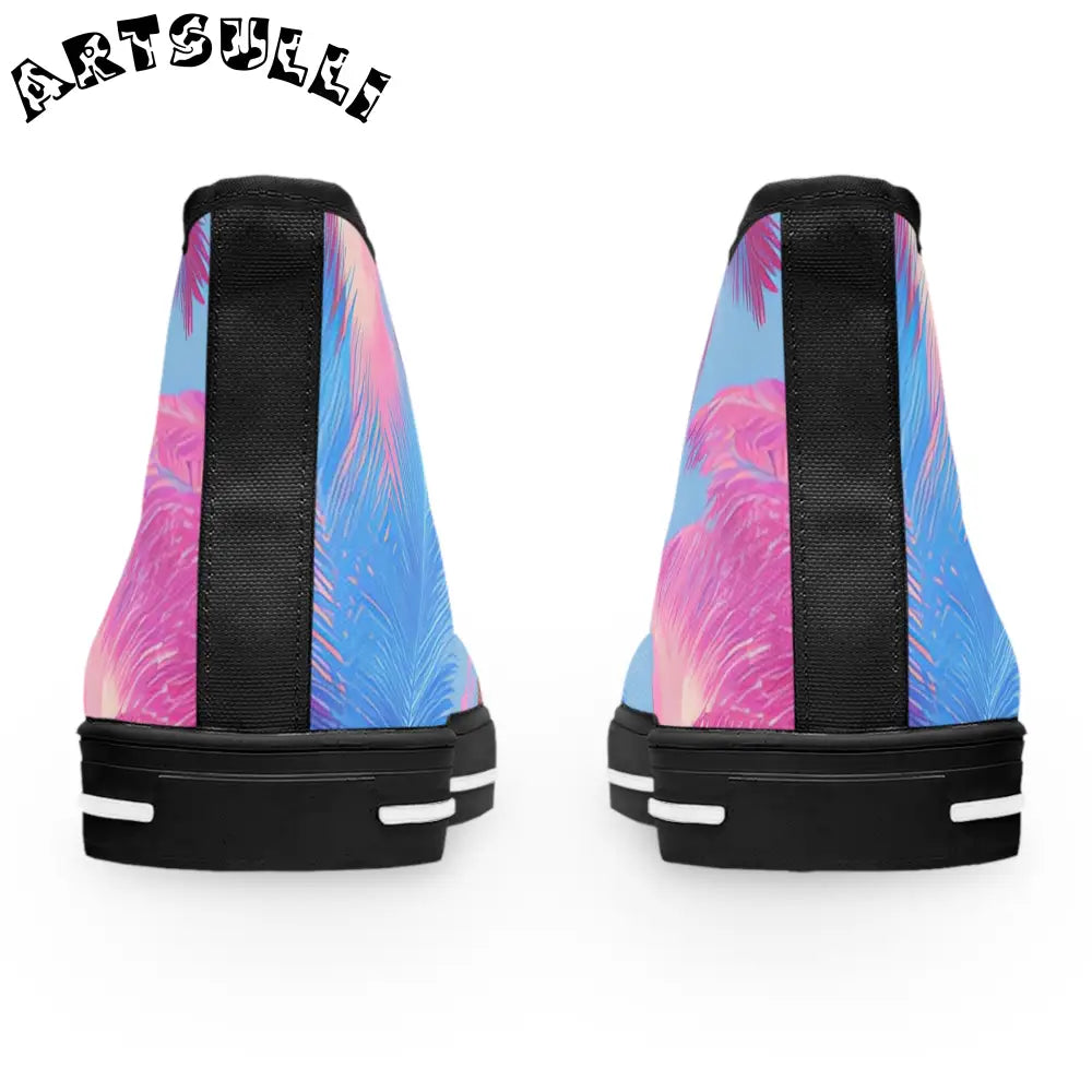 Tropical Palm Women’s High Top Breathable Polyester Canvas Sneakers, Artsulli - Art is Long, Life is Short, Shoes, , , , , , , 