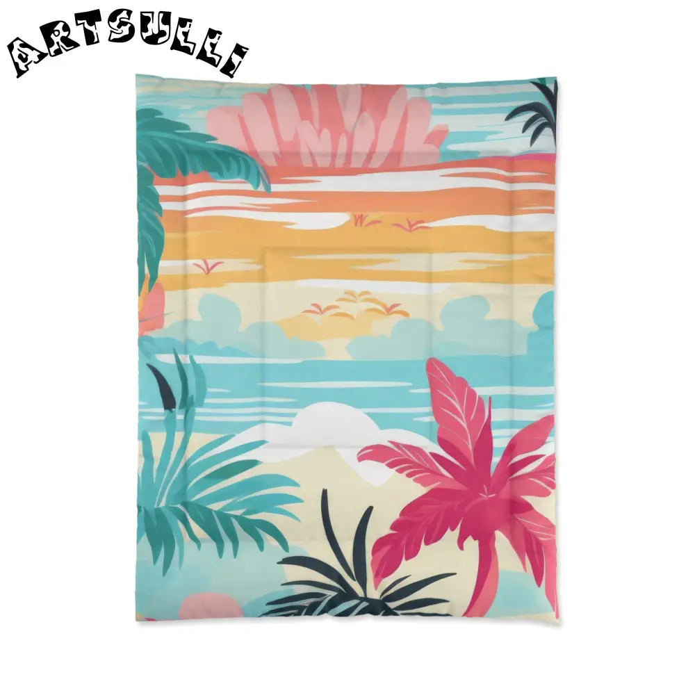 Tropical Sunset Comforter Offers Cozy Comfort, Artsulli - Art is Long, Life is Short, Home Decor, Size, 68" × 88", , , , , 24639478173513711941
