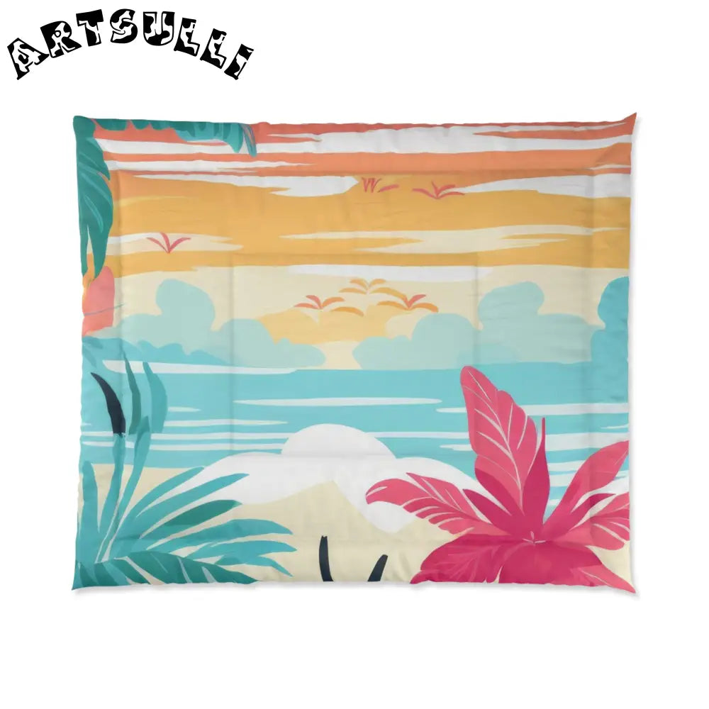 Tropical Sunset Comforter Offers Cozy Comfort, Artsulli - Art is Long, Life is Short, Home Decor, Size, 104" × 88", , , , , 30485172183417165073