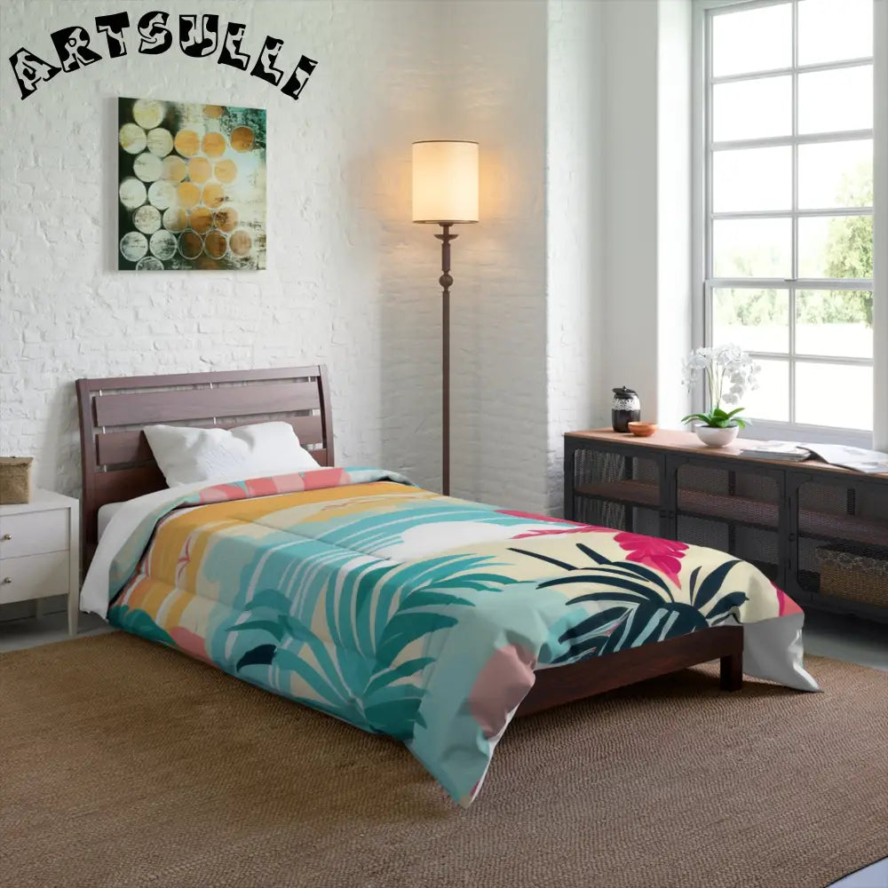 Tropical Sunset Comforter Offers Cozy Comfort, Artsulli - Art is Long, Life is Short, Home Decor, , , , , , , 